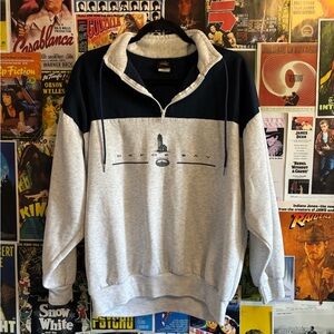 Navy and Gray Quarter-Zip Sweatshirt